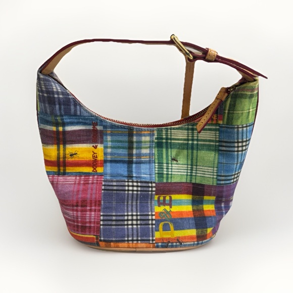 Dooney & Bourke Colorful Plaid Madras Shoulder Bag - Picture 5 of 9